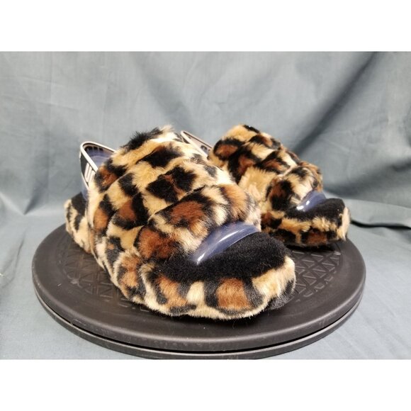 UGG Australia Girls Fluff Yeah Slippers Slide Spotty Size 2 NEW NO BOX! - Picture 10 of 11